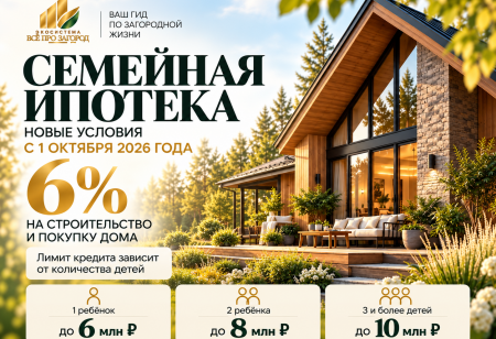 🏡   СЕМЕЙНАЯ ИПОТЕКА С 1 ОКТЯБРЯ: ЧТО ИЗМЕНИЛОСЬ ДЛЯ ИЖС?